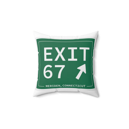 Vintage Exit 67 WCP Sign Spun Polyester Square Pillow