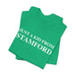 Just a kid from Stamford Unisex Jersey Short Sleeve T-Shirt