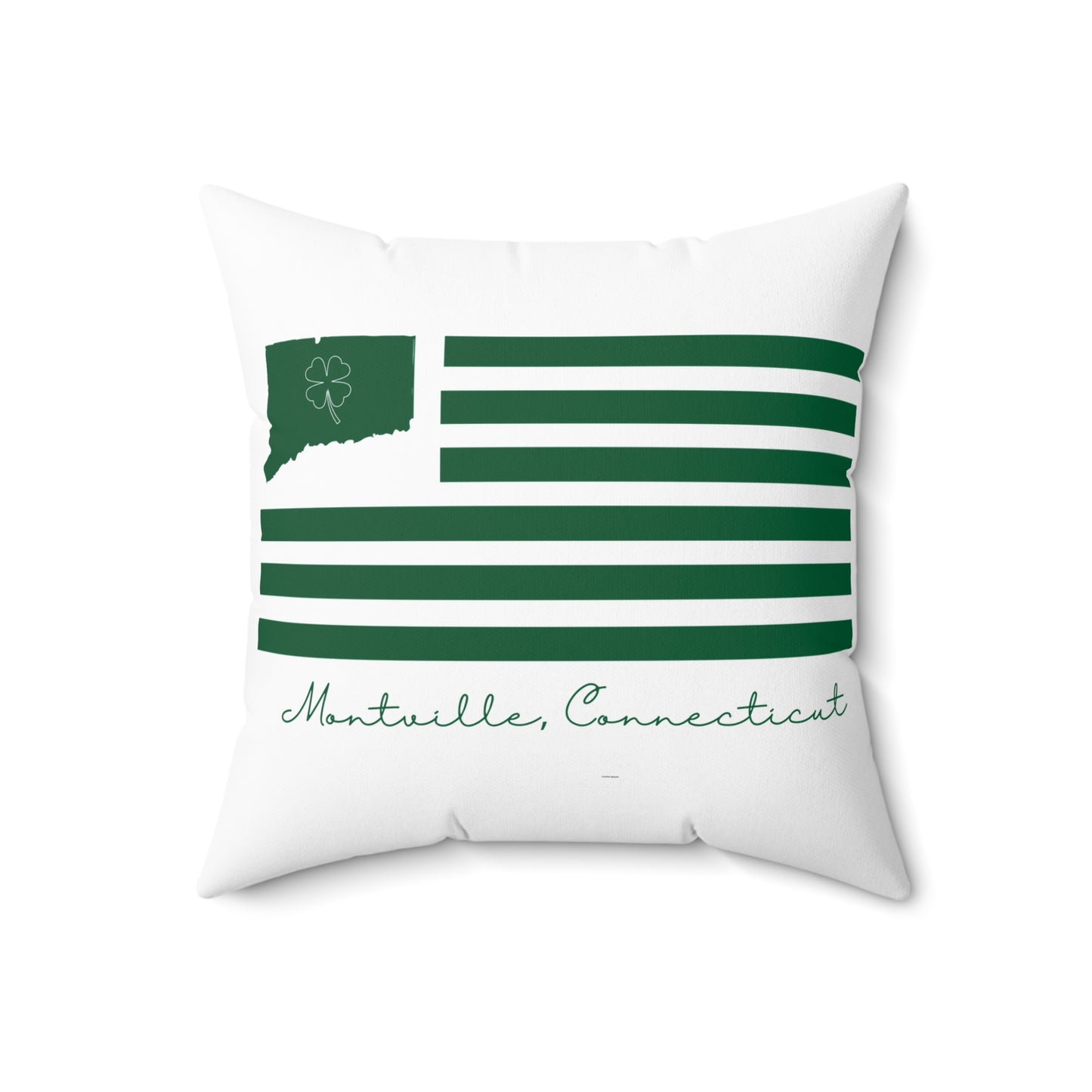 Montville Connecticut St. Patrick’s Day Flag Spun Polyester Square Pillow