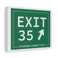 Vintage Exit 35 Merritt Parkway Sign Matte Canvas, Stretched, 1.25"