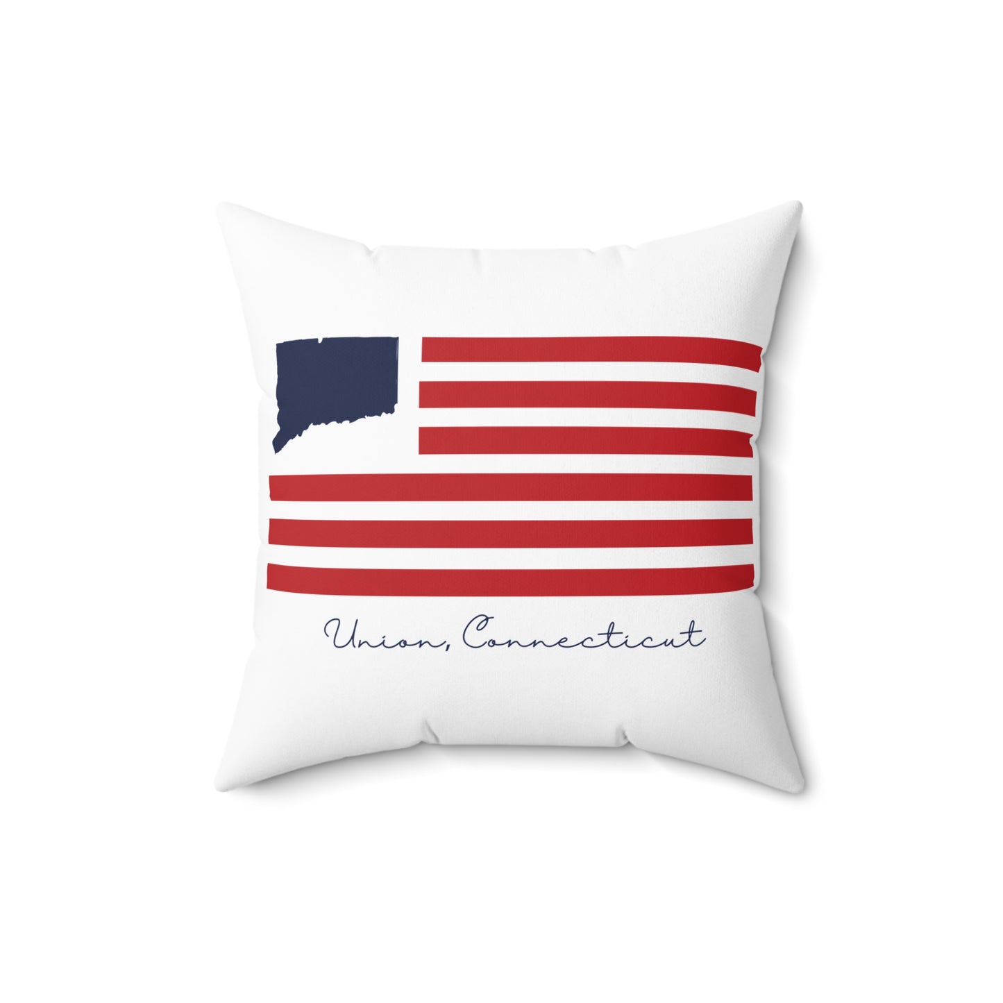 Union Connecticut Flag Spun Polyester Square Pillow