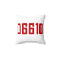 06610  Bridgeport Connecticut Zip Code Spun Polyester Square Pillow
