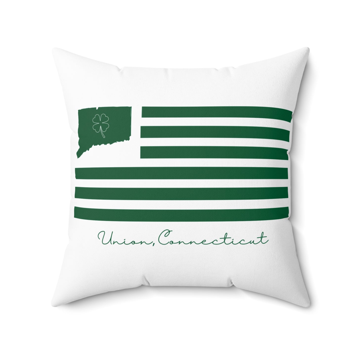 Union Connecticut St. Patrick’s Day Flag Spun Polyester Square Pillow