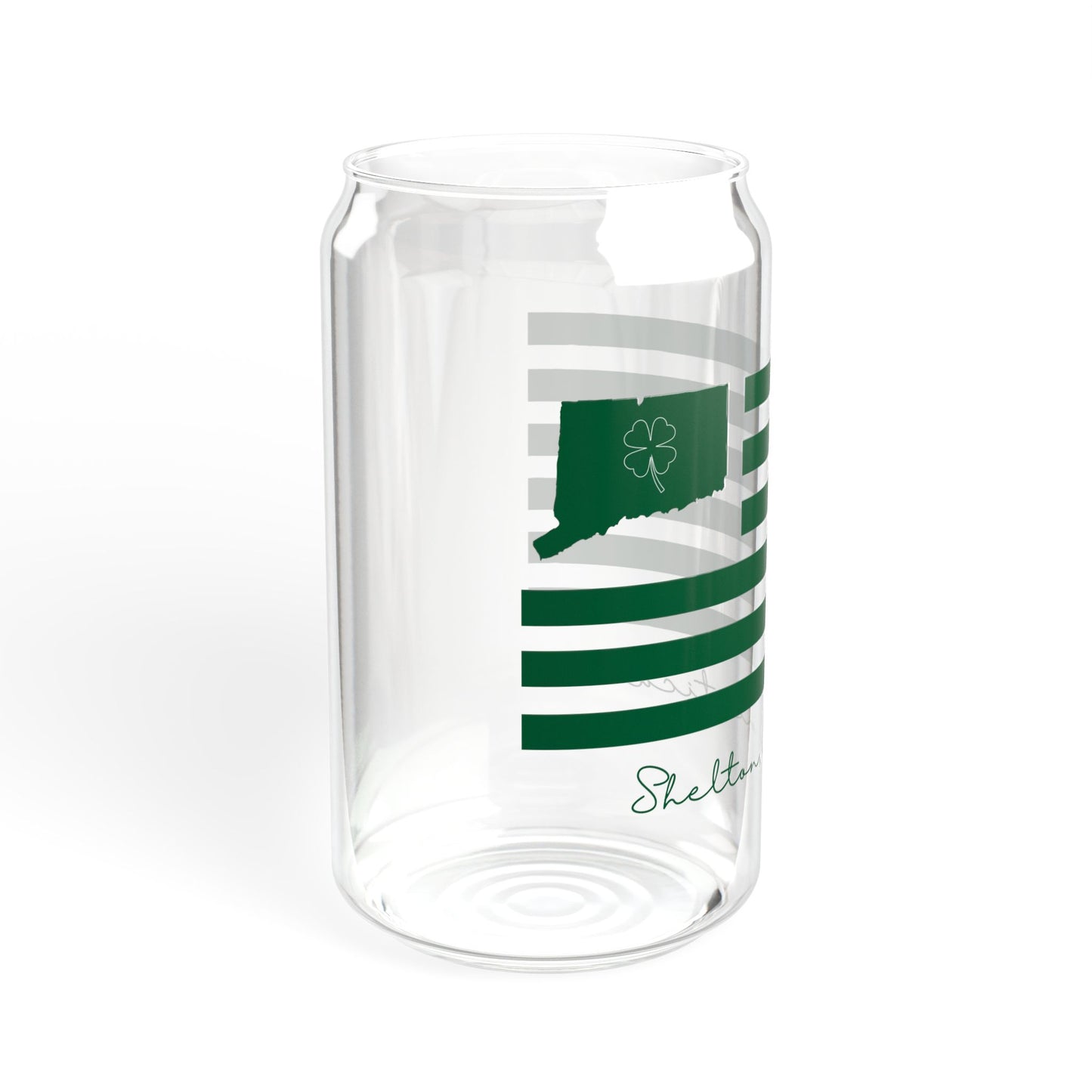 Shelton Connecticut St Patrick’s Day Flag Sipper Glass, 16oz