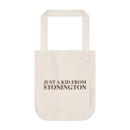Just a kid from Stonington Organic Canvas Tote Bag