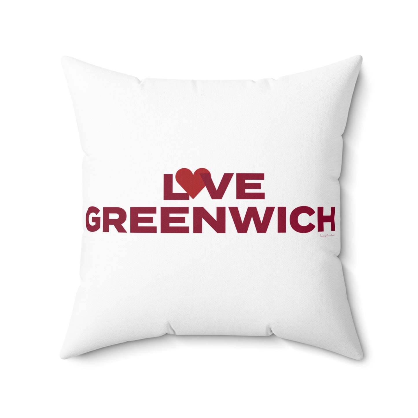 Love Greenwich Spun Polyester Square Pillow