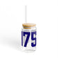 06475 Old Saybrook Connecticut Zip Code Glass Can with Straw and Lid, 16oz