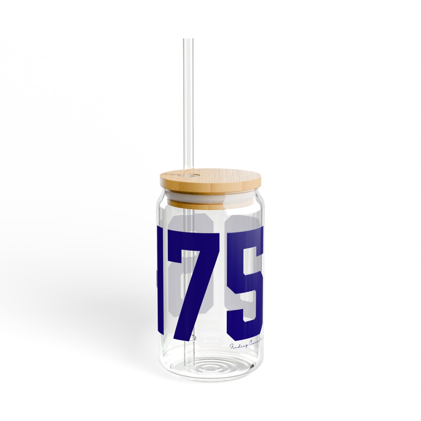 06475 Old Saybrook Connecticut Zip Code Glass Can with Straw and Lid, 16oz
