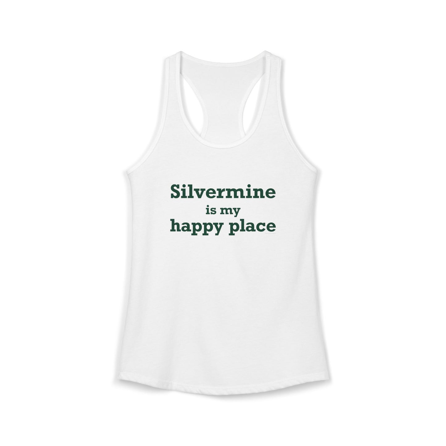 Silvermine is My Happy Place Women's Ideal Racerback Tank Top