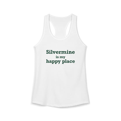 Silvermine is My Happy Place Women's Ideal Racerback Tank Top