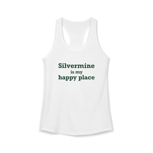 Silvermine is My Happy Place Women's Ideal Racerback Tank Top
