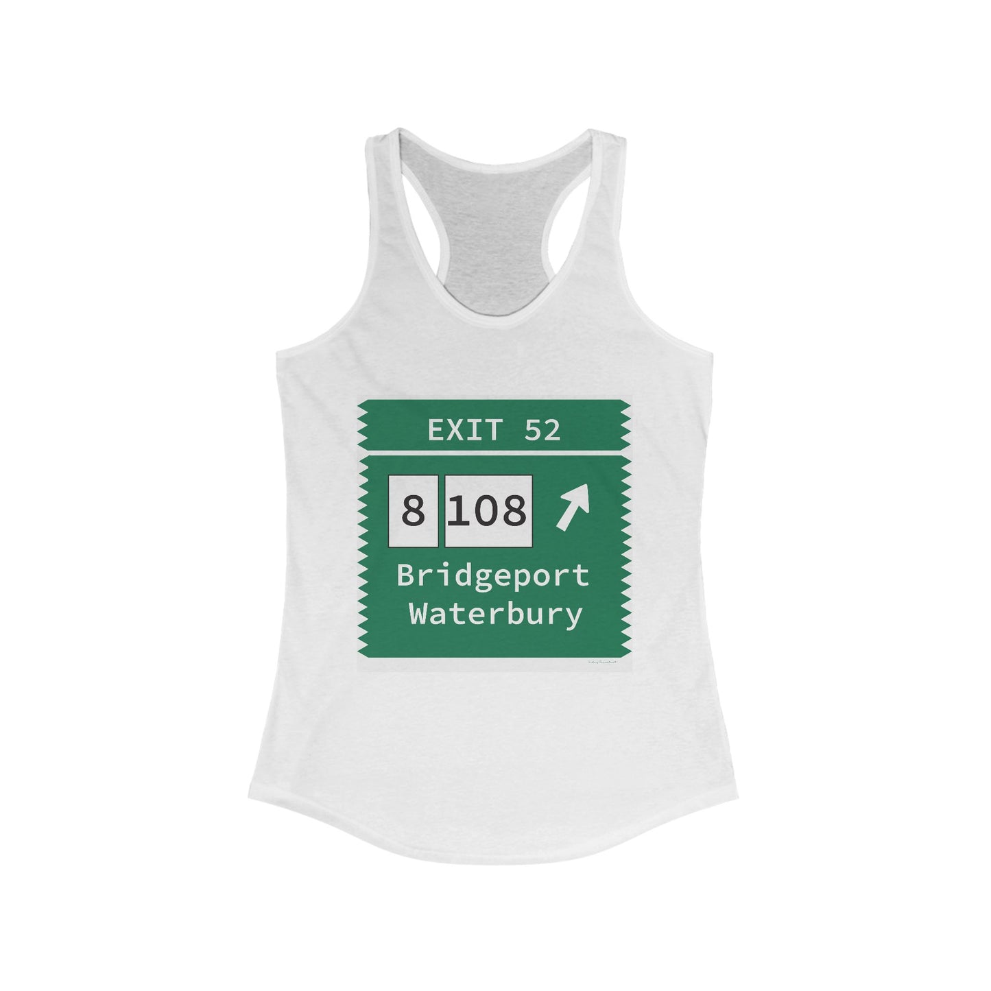 Vintage Merritt Parkway Exit 52 Sign Women's Ideal Racerback Tank Top