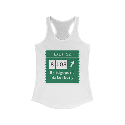 Vintage Merritt Parkway Exit 52 Sign Women's Ideal Racerback Tank Top