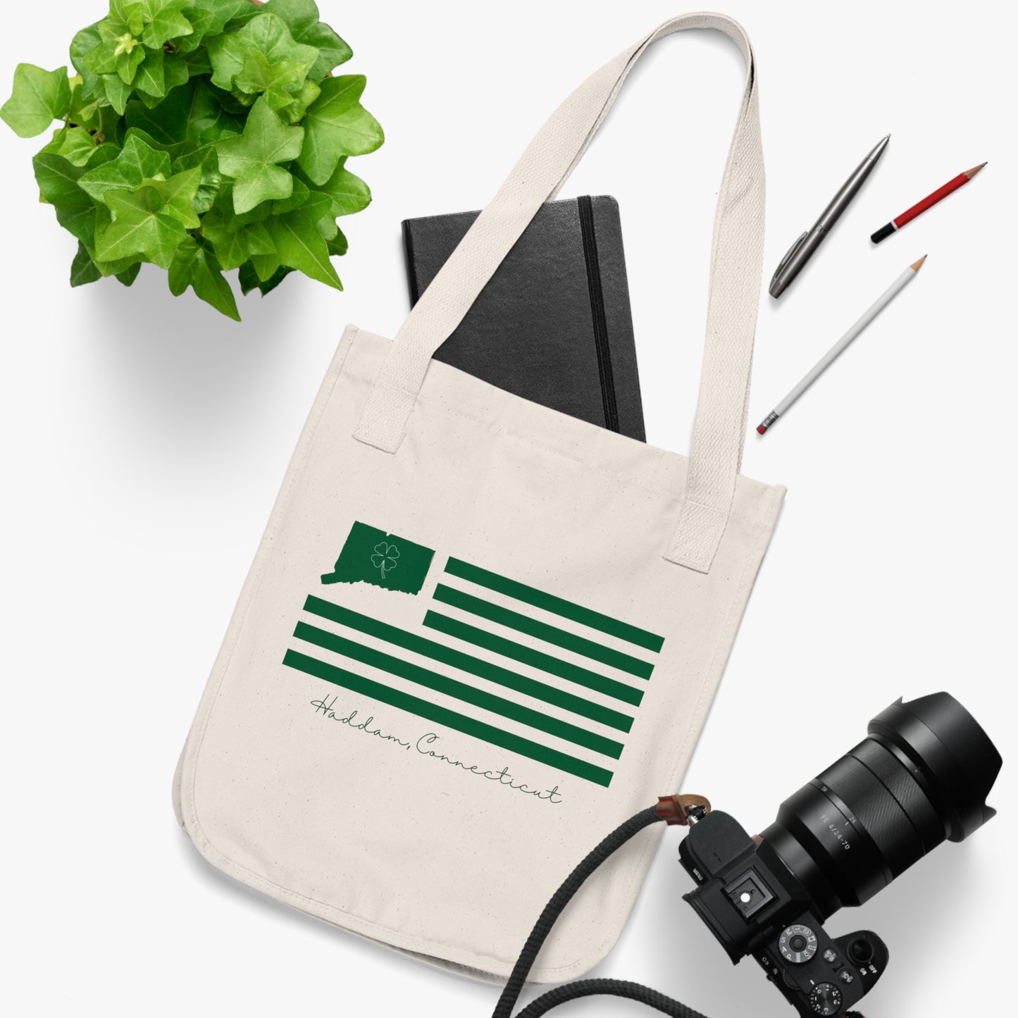 Haddam Connecticut St. Patrick’s Day Flag Organic Canvas Tote Bag