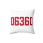 06360 Norwich Connecticut Zip Code Spun Polyester Square Pillow