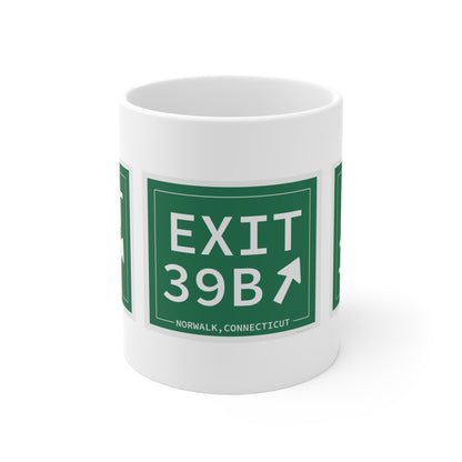 Vintage Exit 39B Merritt Parkway Sign Mug 11oz