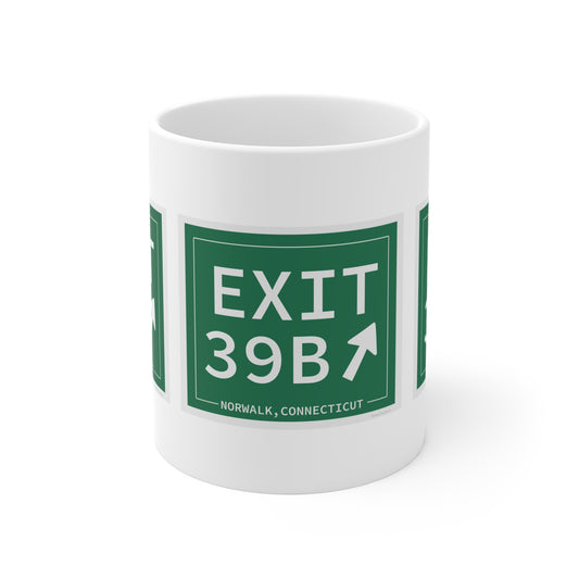 Vintage Exit 39B Merritt Parkway Sign Mug 11oz