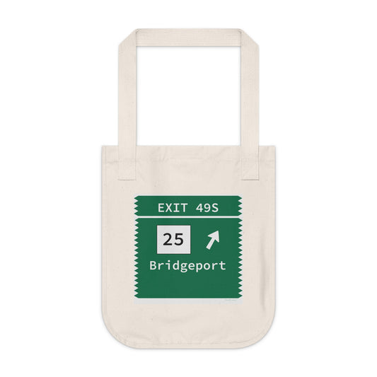 Vintage Merritt Parkway Exit 49S Sign Organic Canvas Tote Bag