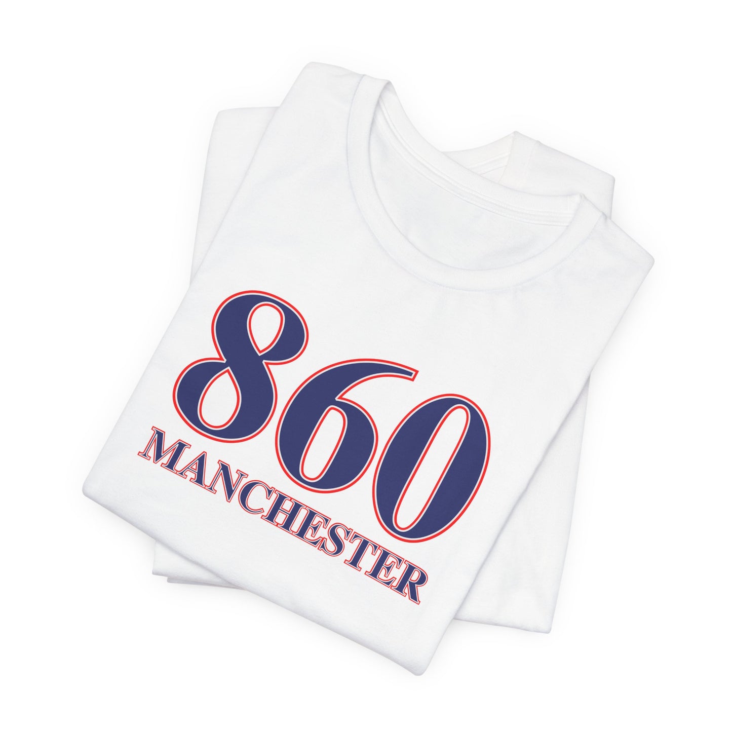 860 Manchester Red White & Blue Unisex Jersey Short Sleeve T-Shirt