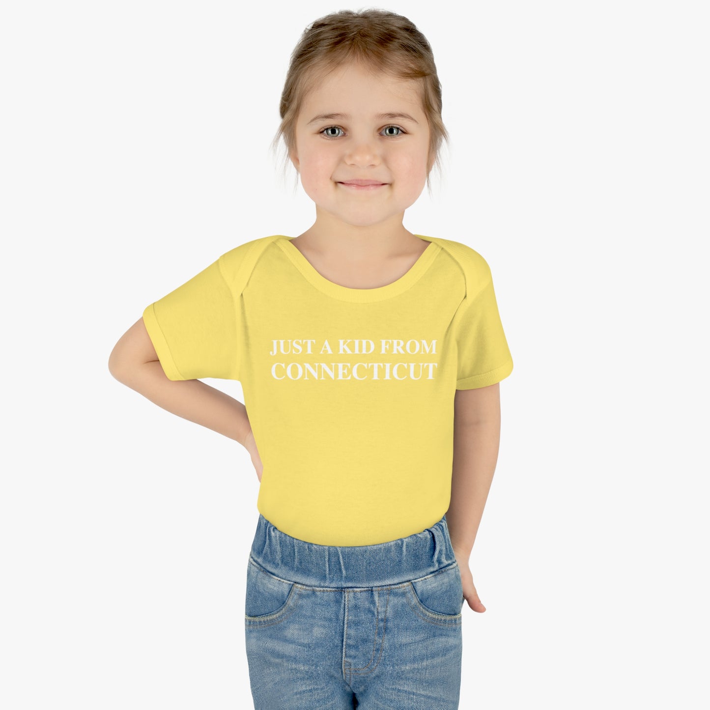 Just a kid from Connecticut Infant Baby Rib Bodysuit