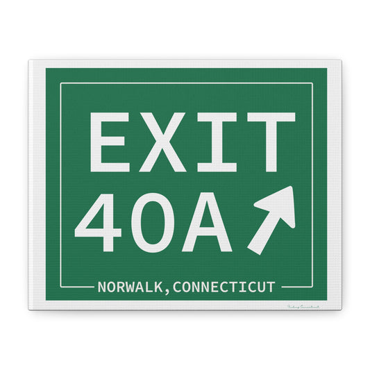 Vintage Exit 40A Merritt Parkway Sign Matte Canvas, Stretched, 1.25"