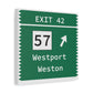 Vintage Merritt Parkway Exit 42 Sign Matte Canvas, Stretched, 1.25"