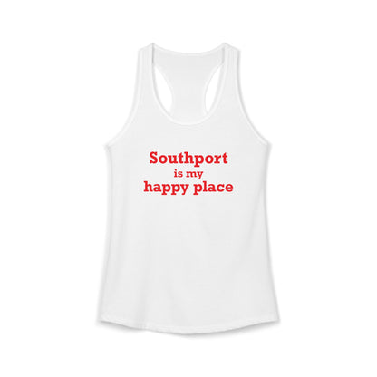 Southport is My Happy Place Women's Ideal Racerback Tank Top