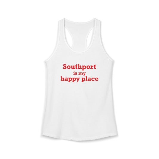 Southport is My Happy Place Women's Ideal Racerback Tank Top