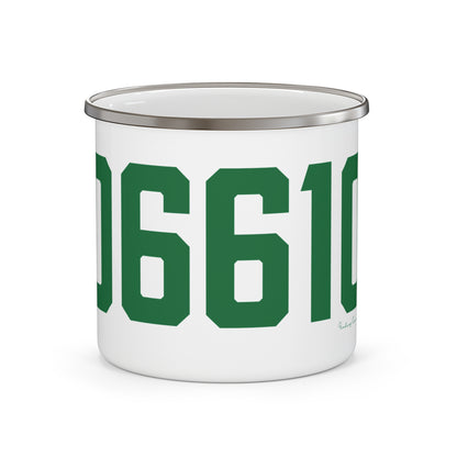 06610  Bridgeport Connecticut Zip Code Enamel Camping Mug