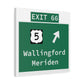 Vintage WCP Exit 66 Sign Matte Canvas, Stretched, 1.25"