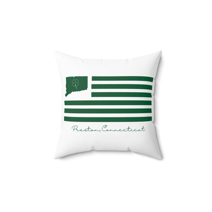 Preston Connecticut St. Patrick’s Day Flag Spun Polyester Square Pillow