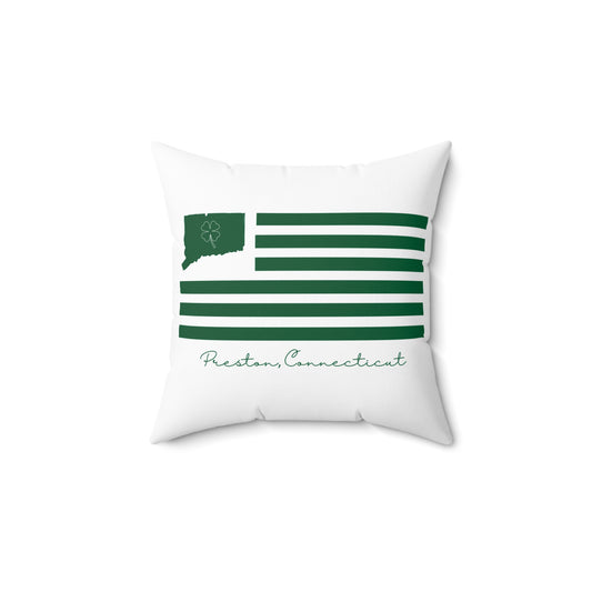 Preston Connecticut St. Patrick’s Day Flag Spun Polyester Square Pillow