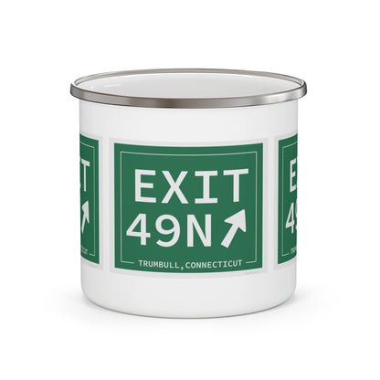 Vintage Exit 49N  Merritt Parkway Sign Enamel Camping Mug