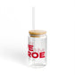 Love Monroe Glass Can with Straw and Lid, 16oz