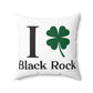 I Clover Black Rock Spun Polyester Square Pillow