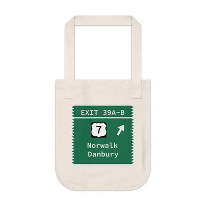 Vintage Merritt Parkway Exit 39 A-B Sign Organic Canvas Tote Bag