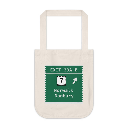 Vintage Merritt Parkway Exit 39 A-B Sign Organic Canvas Tote Bag