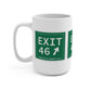 Vintage Exit 46 Merritt Parkway Sign Mug 15oz