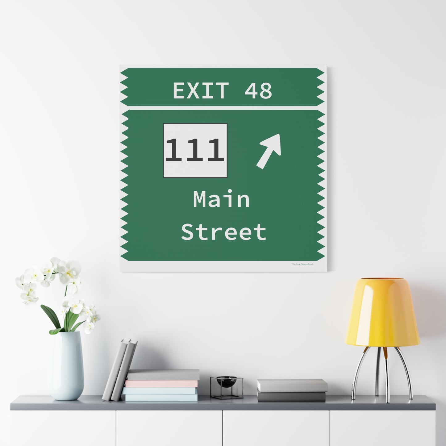 Vintage Merritt Parkway Exit 48 Sign Matte Canvas, Stretched, 1.25"