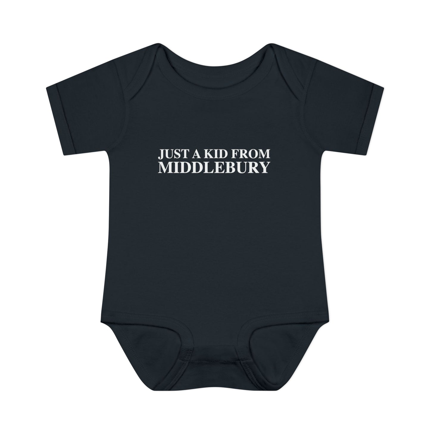 Just a kid from Middlebury Infant Baby Rib Bodysuit
