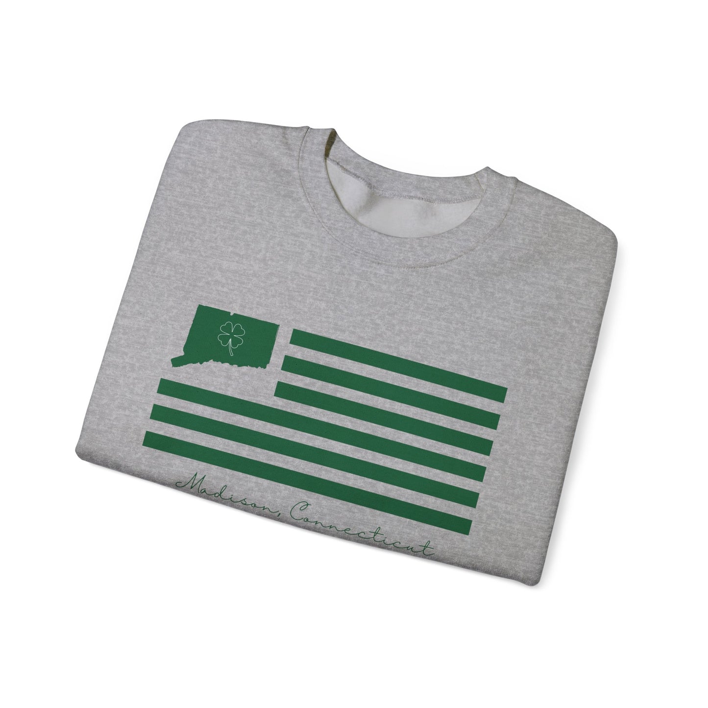 Madison Connecticut St Patrick’s Day Flag Unisex Heavy Blend™ Crewneck Sweatshirt