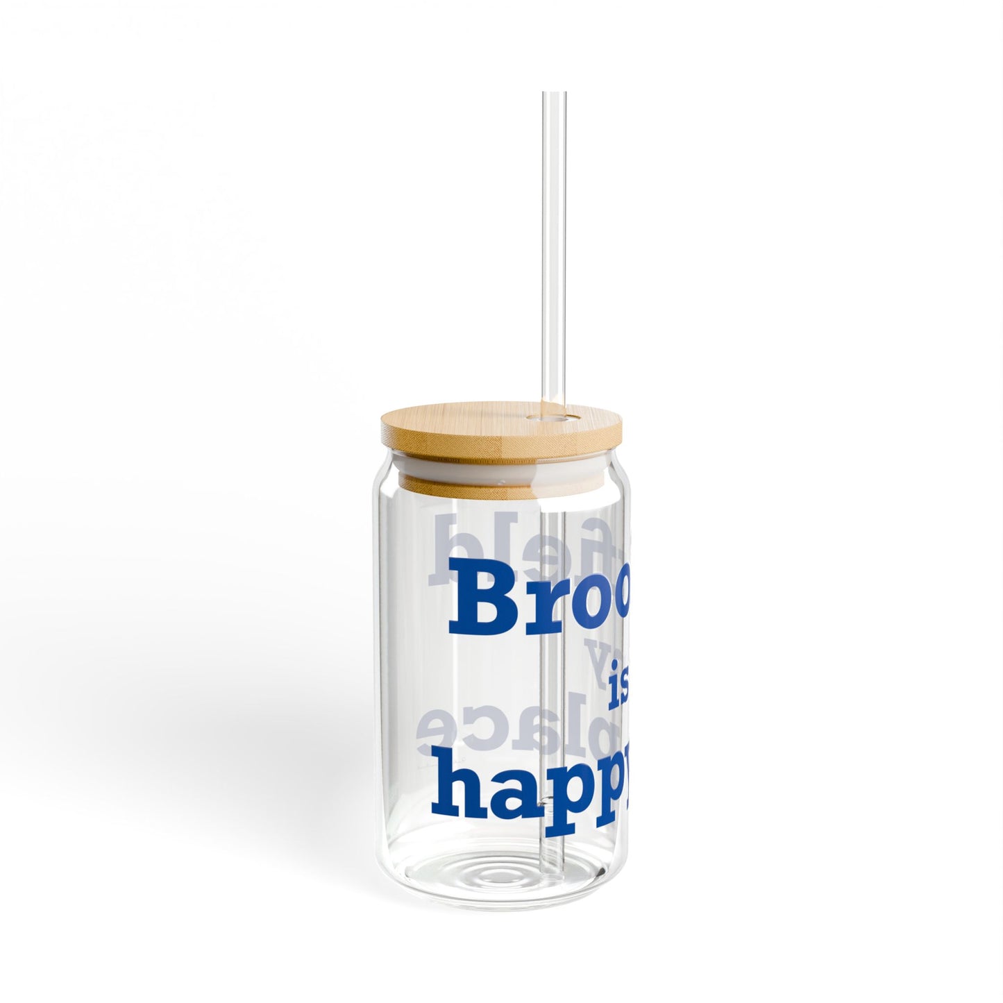 Brookfield Is My Happy Place Sipper Glass, 16oz
