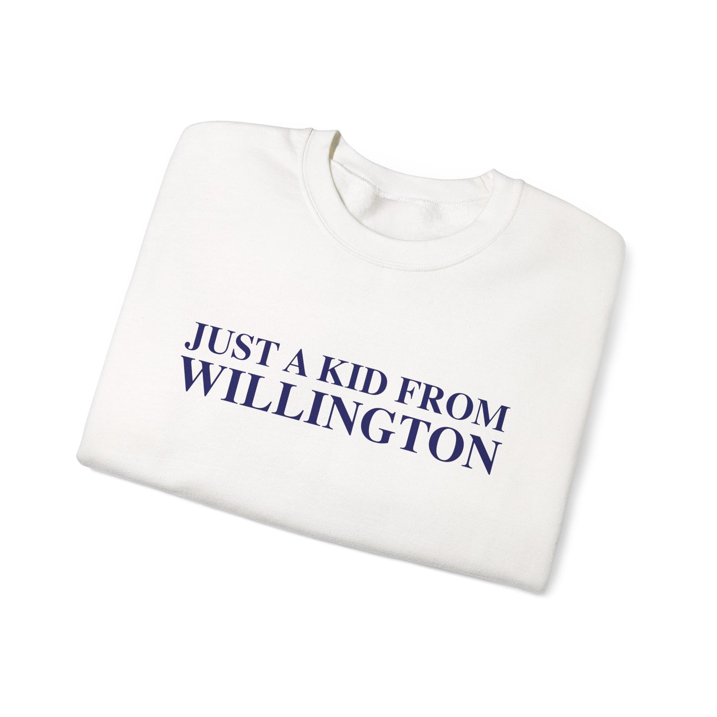 Just a kid from Willington Unisex Heavy Blend™ Crewneck Sweatshirt