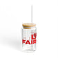 Love Fairfield Glass Can with Straw and Lid, 16oz
