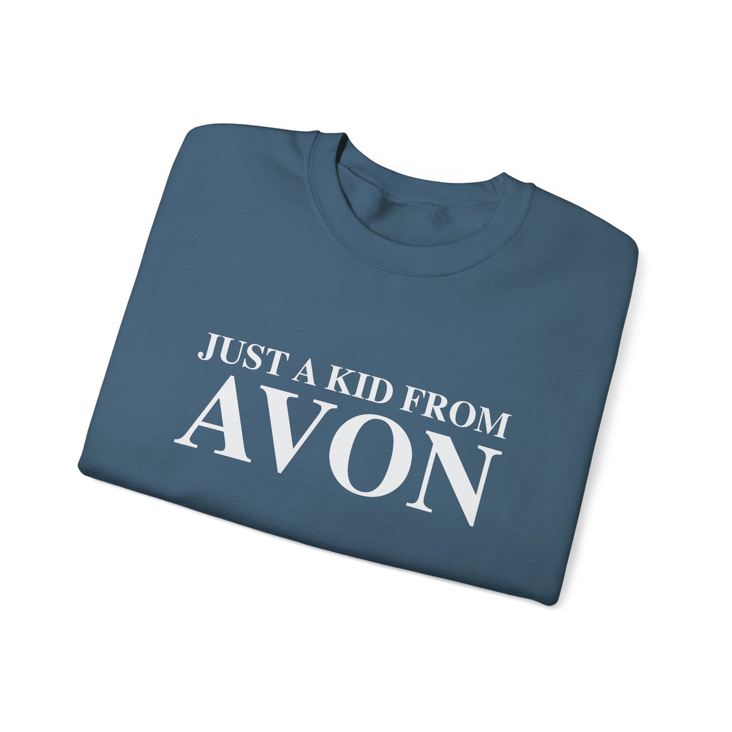 Just a kid from Avon Unisex Heavy Blend™ Crewneck Sweatshirt