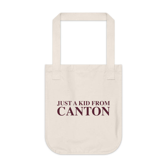 Just a kid from Canton Organic Canvas Tote Bag