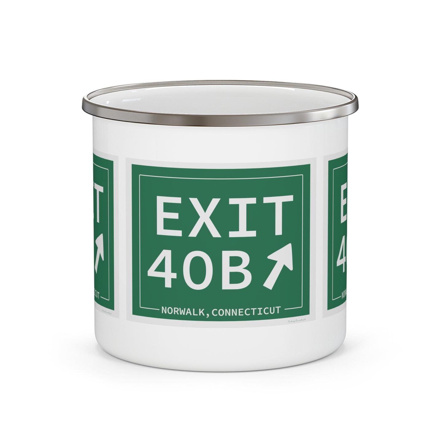 Vintage Exit 40B Merritt Parkway Sign Enamel Camping Mug