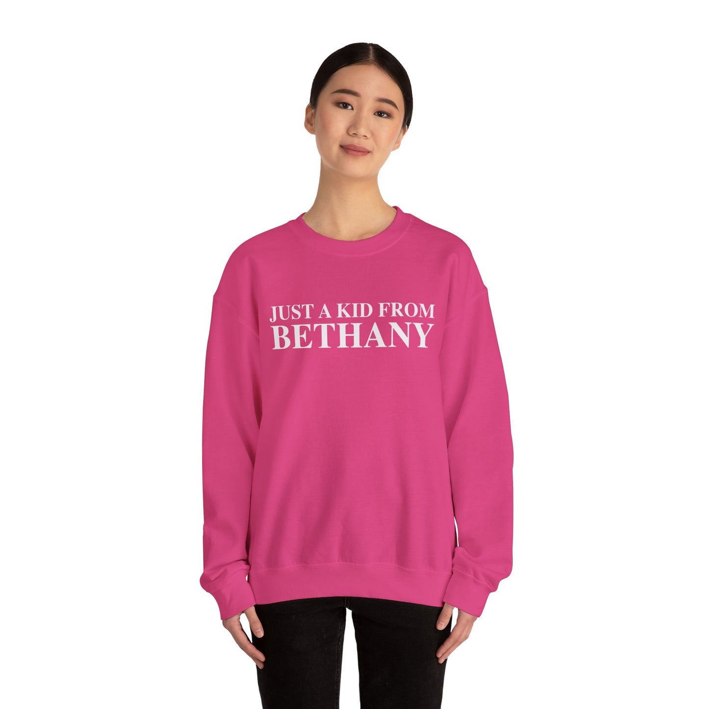Just a kid from Bethany Unisex Heavy Blend™ Crewneck Sweatshirt