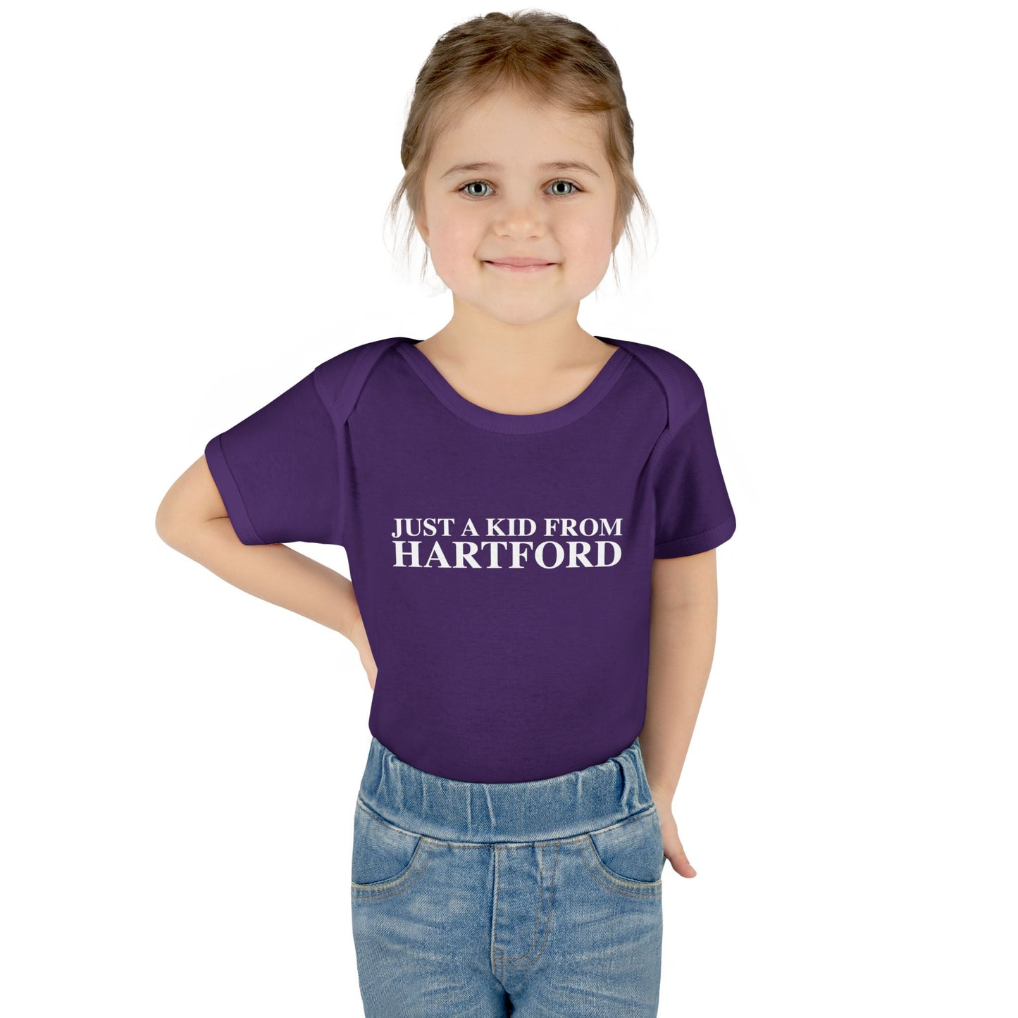 Just a kid from Hartford Infant Baby Rib Bodysuit