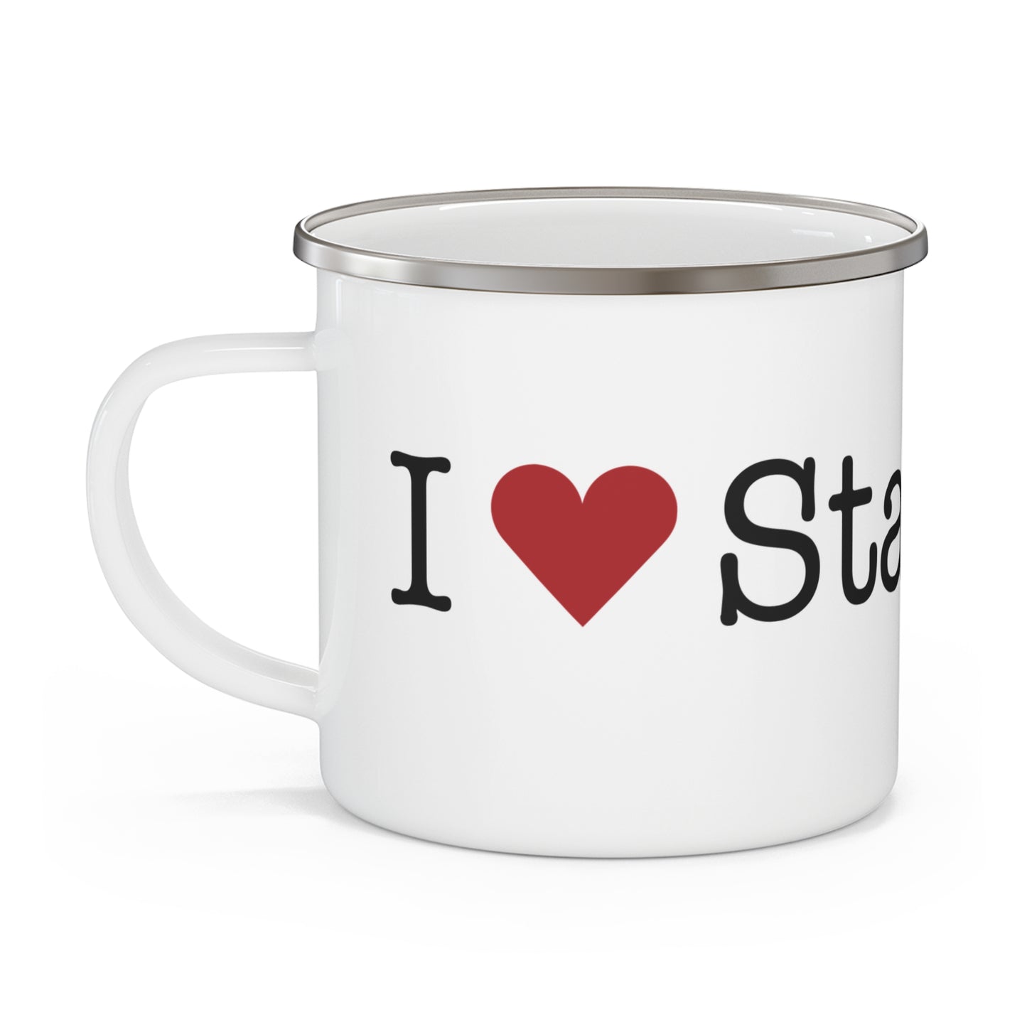 I Heart Stamford. Enamel Camping Mug
